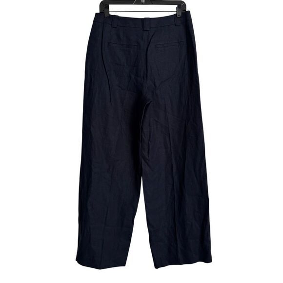 BODEN Westbourne Linen Pants 8R Navy Wide Leg - Picture 5 of 10